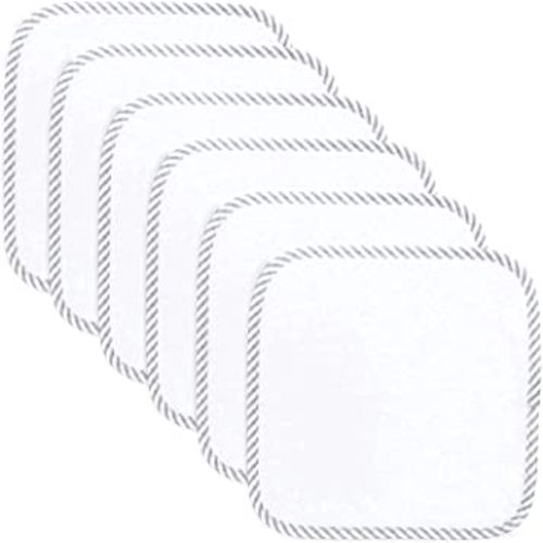 Comfy Cubs Organic Rayon Made from Bamboo Baby Washcloths, 6 Pack, Ultra-Soft Organic Fabric, Gentle on Sensitive Skin for Face and Body, Plush, Super Absorbent for Girls and Boys (GreyTrim)