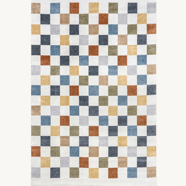 Carina Colorful Checkered Washable Rug | Multicolor – Rugs USA