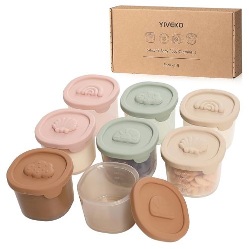 Baby Food Containers Silicone Baby Food Storage Containers for Infants and Toddlers Baby Food Jars Silicone Baby Food Container Freezer Safe Reusable Baby Food Containers with Lids 8PK