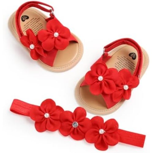 Ohwawadi Infant Baby Girl Shoes Baby Mary Jane Flats Princess Wedding Dress Shoes Crib Shoe for Newborns, Infants, Babies, and Toddlers