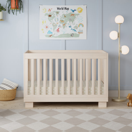 babyletto Modo 3-in-1 Convertible Crib with Toddler Bed Conversion Kit - Washed Natural