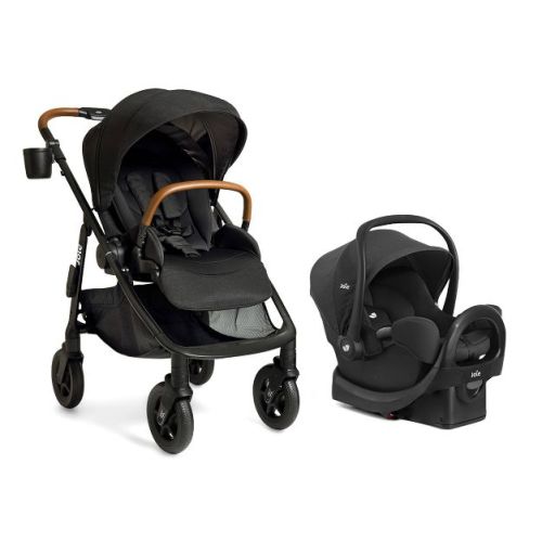 Joie Poppy Whirl and Rue Travel System - Shale: Rear Facing Seat, Maximum Infant Carseat Weight 30 lbs