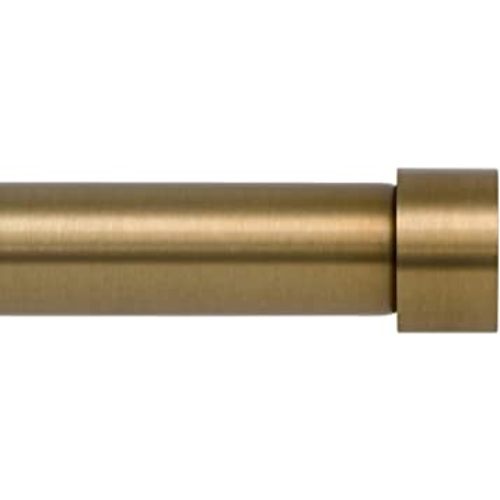 Ivilon Drapery Window Curtain Rod - End Cap Style Design 1 Inch Pole. 28 to 48 Inch Color Warm Gold