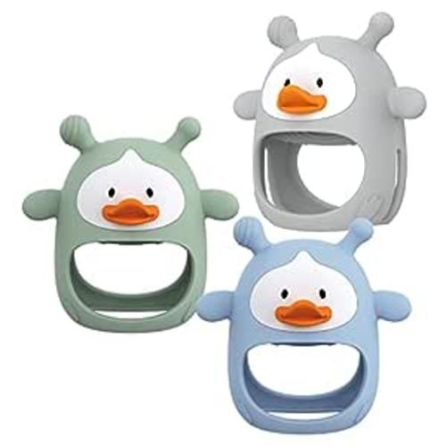 Amazon.com : 【3 Packs】 Teething Toys for Babies 0-6 Months, Never Drop Silicone Baby Teether, Hand Pacifier for Sucking Babies, Soothing Pain Relief, Best Chew Toy for Teething Baby, Teething Mitten for New Born : Baby