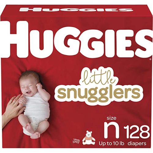 Baby Diapers Size Newborn, 128 Ct, Huggies Little Snugglers - Newborn (128 Count)