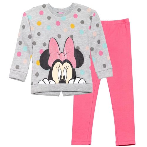 Disney Minnie Mouse Fleece Sweatshirt and Leggings Outfit Set Infant to Big Kid Sizes (12 Months - 14-16)