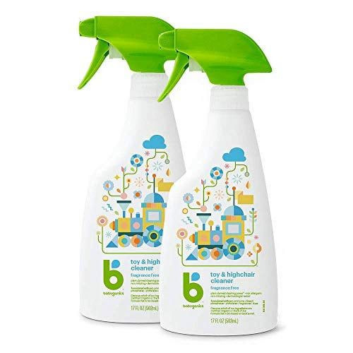 Babyganics Toy & Highchair Cleaner, 17-Fluid Ounce Bottles (Pack of 2), Packaging May Vary