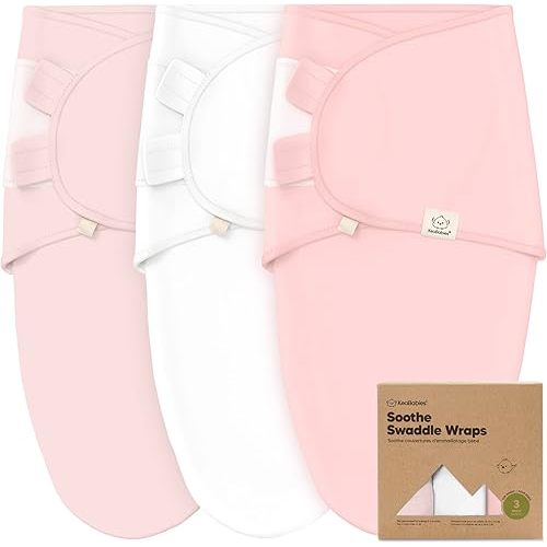 3-Pack Organic Baby Swaddle Sleep Sacks - Newborn Swaddle Sack, Ergonomic Baby Swaddles 0-3 Months, Swaddles for Newborns, Baby Sleep Sack, Baby Swaddle Blanket Wrap, Baby Essentials (Candy)