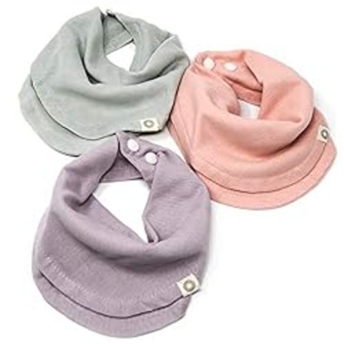 Amazon.com: Kishu Baby Indi GOTS Organic Infinity Scarf Bib Set - 4-Way Reversible, 8 Layer Muslin Drool Bibs (Sage, Lavender, Peach) : Baby