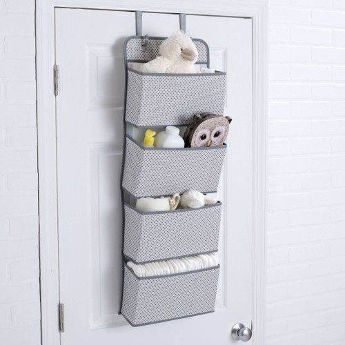 Delta Children 4-Pocket Hanging Wall Organizer, Cool Gray