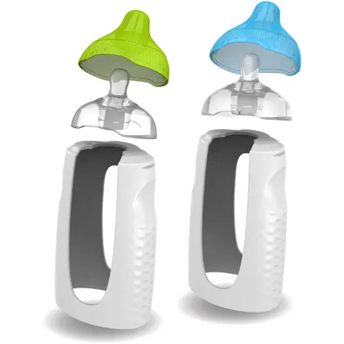 Kiinde Twist Squeeze Natural Baby Breast Milk Feeding Bottle with Nipples and Case (2 Pack), Easy to clean, BPA, PVC and Phthalate Free, Top Rack Dishwasher Safe, Recyclable