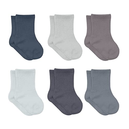 bistyle Baby Grip Ankle Socks 6 Pairs | Newborn Infant Toddlers Socks Organic Cotton | Kids Boys Girls Ankle