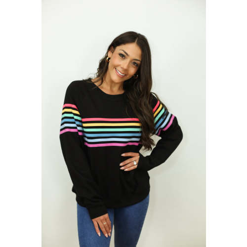 Six Stripe Invisible Zip Breastfeeding Sweatshirt