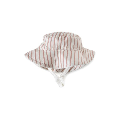 Baby Stripe Organic Cotton Bucket Hat, Stripes Away Peony