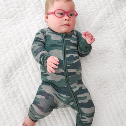Vintage Camo Zippy - Little Sleepies (0-3 mnths)
