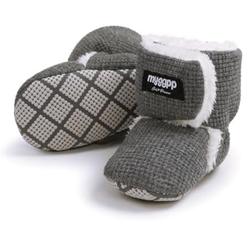 Ohwawadi Infant Baby Boots Boys Girls Cozy Fleece Slippers Snow Boots Winter Baby Girl Shoes Warm Baby Crib Footwear for Newborn Toddlers