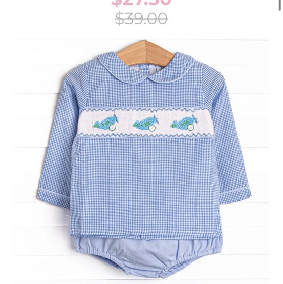 Runway Ready Smocked Diaper Set, Blue – Stitchy Fish