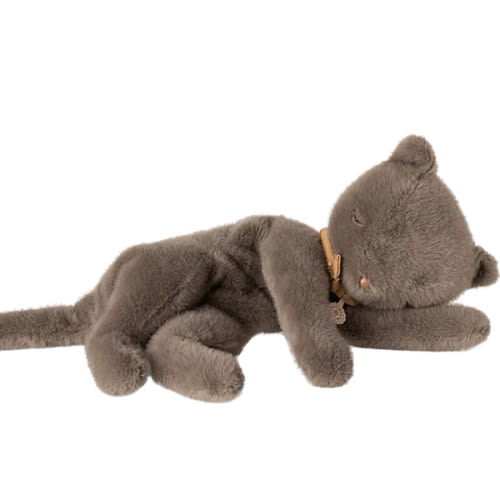 Sleeping kitten plush, Medium - Grey - Maileg USA