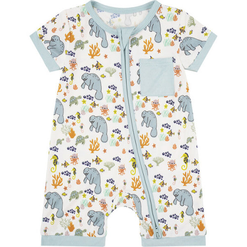 Manatee Bamboo Shortie Romper, Cream - Emerson and Friends | Maisonette