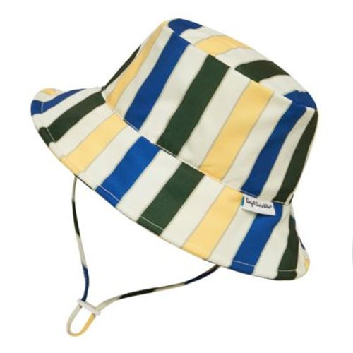 Tiny Twinkle Sun Hat with UPF 50+ UV Protection and Adjustable Brim for Toddlers (Retro Stripes, 0-6 Months)