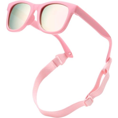 COASION Bendable Flexible Polarized Newborn Baby Sunglasses with Strap for Infant Boys Girls Age 0-12 Months CA8042