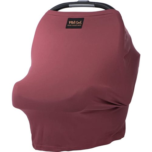 Milk Snob Original 5-in-1 Luxe Cover in Ash Rose - Added Privacy for Breastfeeding, Baby Car Seat, Carrier, Stroller, High Chair, Shopping Cart, Lounger Canopy, Newborn Essentials, Nursing Top - Dark Pink