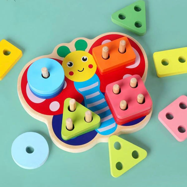 OSLINE Montessori Wooden Toy from 1-3 Years, Wooden Puzzle for Toddlers, Gift for Children 1, 2, 3rd Birthday Gift : Amazon.ie: Toys & Games