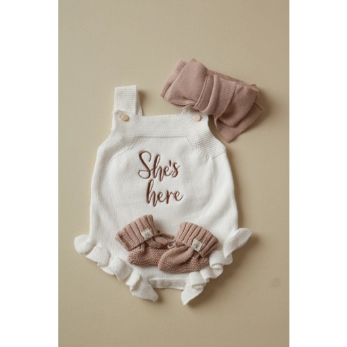 Newborn Baby Romper Hospital Outfit Baby Shower Gift Set Newborn Personalized Romper She’s Here Outfit