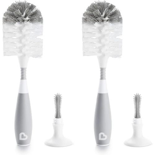 Munchkin® Bristle™ Bottle Brush, Grey, 2 Pack