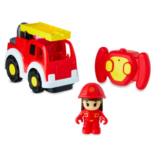 Kid Connection Fire Truck with Lighted RC Control, Firefighter Figure and Ladder