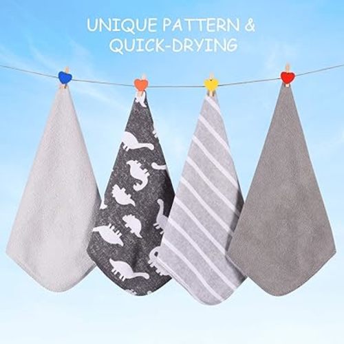 Baby Washcloths, Momcozy Ultra Soft Absorbent Towel, 8pcs Newborn Bath Face Towel, Natural Reusable Baby Wipes for Sensitive Skin, Baby Registry as Shower, 10"x10" (Gray)