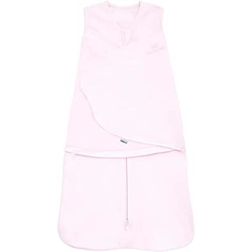 HALO 100% Cotton Sleepsack Swaddle, 3-Way Adjustable Wearable Blanket, TOG 1.5, Soft Pink, Newborn, 0-3 Months