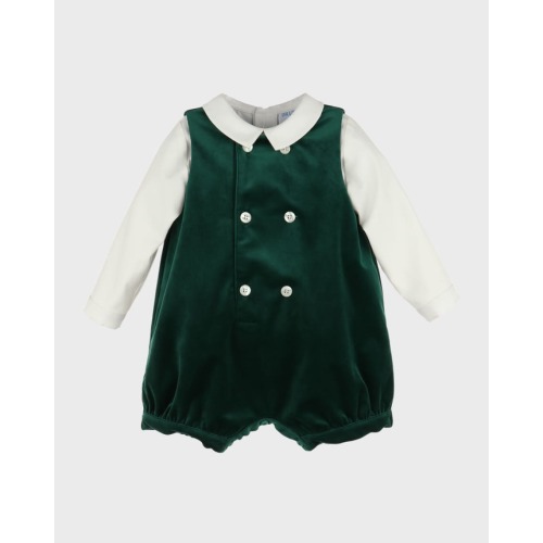 Boy's Velvet Romper W/ Bodysuit, Size 6M-24M