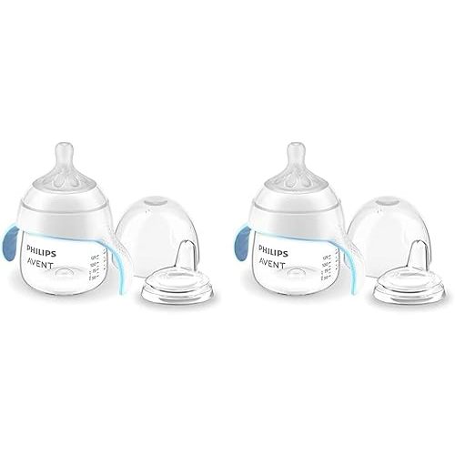 Philips Avent Natural Trainer Sippy Cup with Natural Response Nipple and Soft Spout, 5oz, 1pk, SCF263/01 (Pack of 2)