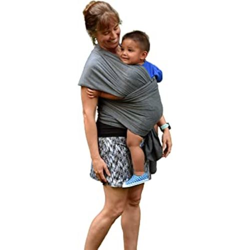 Baby Carrier Wrap Soft, Stretchy, Cotton Baby Wrap, Baby Sling, Nursing Cover Up for use with Newborn-Toddler: Evenly distributes Weight for More Comfortable Carrying (Dark Grey)
