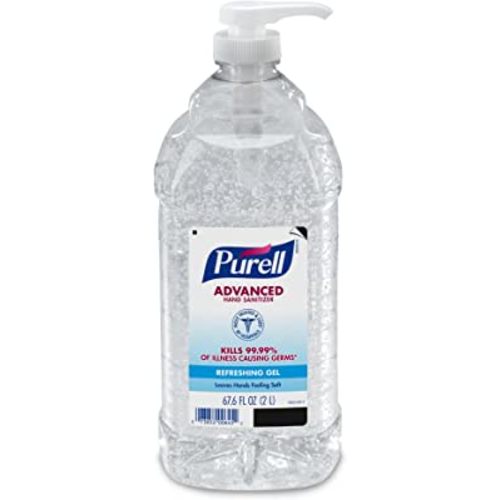 Purell Advanced Hand Sanitizer Refreshing Gel, Clean Scent, 2-Liter Pump Bottle (Pack of 1). 9625-04