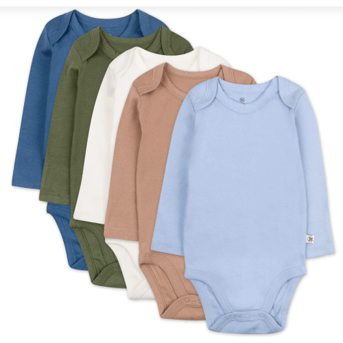 5-Pack Organic Cotton Long Sleeve Bodysuits | Honest Baby Clothing