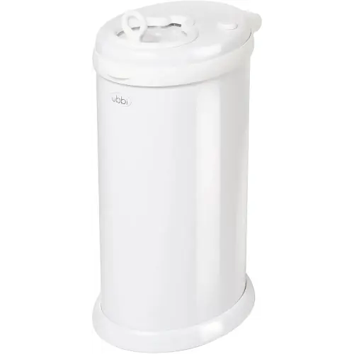 Ubbi Steel Diaper Pail, Odor Locking, No Special Bag Required, Award-Winning, Registry Must-Have, White
