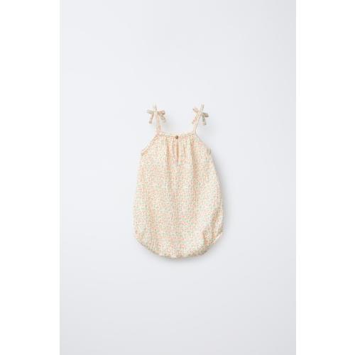 TEXTURED FLORAL BODYSUIT - Light ecru | ZARA United States