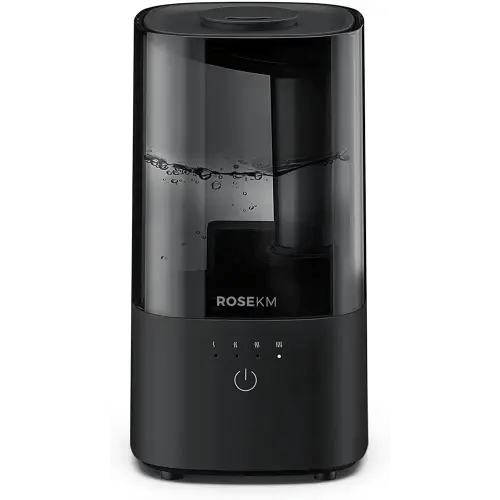 Humidifiers for Bedroom (1.1L), Small Cool Mist Humidifier for Home Plant and Baby Nursery, Quiet Ultrasonic Humidifier with 360° Nozzle, Auto Shut-Off, Filterless, Black