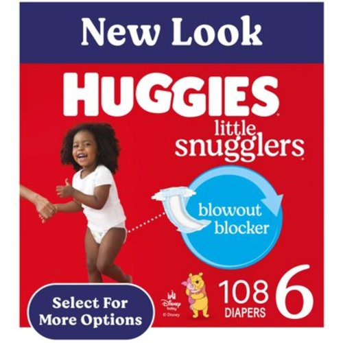 Huggies Little Snugglers Baby Diapers, Size 6 (35+ lbs), 108 Ct (2 Packs of 54) (Select for More)