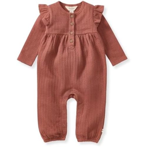 Burt's Bees Baby baby-girls Jumpsuit - 100% Organic Cotton, One-piece Coverall Outfit for Sizes Newborn to 24 Months