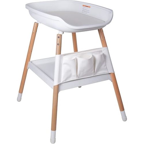 Beberoad Love Baby Changing Table Diaper Changing Table with Changing Pad Adjustable Height Changing Table with Nursery Organizer and Large Storage Rack for Newborn Baby and Infant (White)