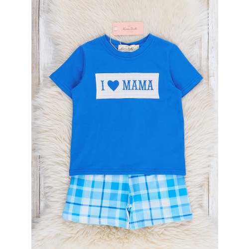 Mama Love Smocked Plaid Outfit