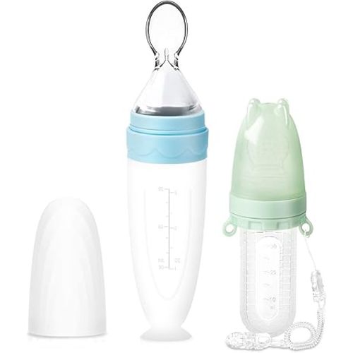 Termichy Baby Food Dispensing Spoon: Squeeze Feeder Dispenser for Baby - Self Feeding Bottle Spoon