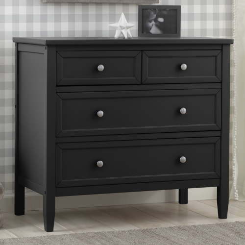 Delta Children Epic 3 Drawer Dresser with Interlocking Drawers, Black Ebony