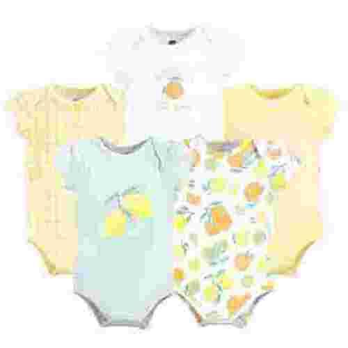 Hudson Baby Short Sleeve Bodysuits, 5-Pack, Newborn- 24 Months