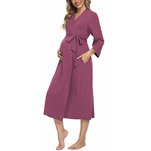 Xpenyo Women's Maternity Sleepwear,Labor/Delivery/Nursing/Hospital Nightgown Kimono Robes Long Pregnancy Loungewear