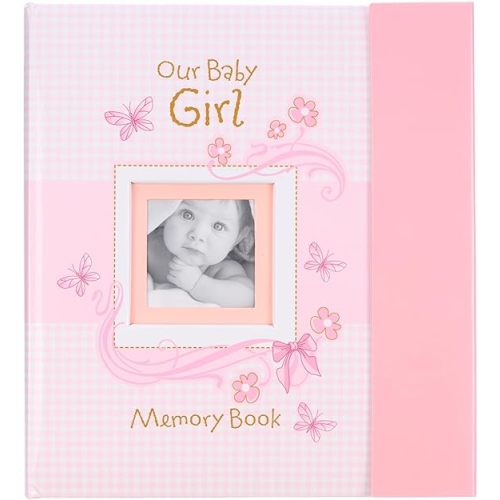 Christian Art Gifts Girl Baby Book of Memories Pink Keepsake Photo Album | Our Baby Girl Memory Book | Baby Book with Bible Verses, The First Year