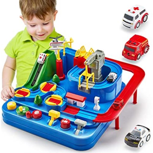 Toys for 3 Year Old Boys - Stem Kids Toys 3-5 - Large Race Track - 3 Year Old Boy Gift - Car Playset for 4 Year Boy Birthday Gift, Montessori, Thinking, Fine Motor Skill, Learning, Educational Toy